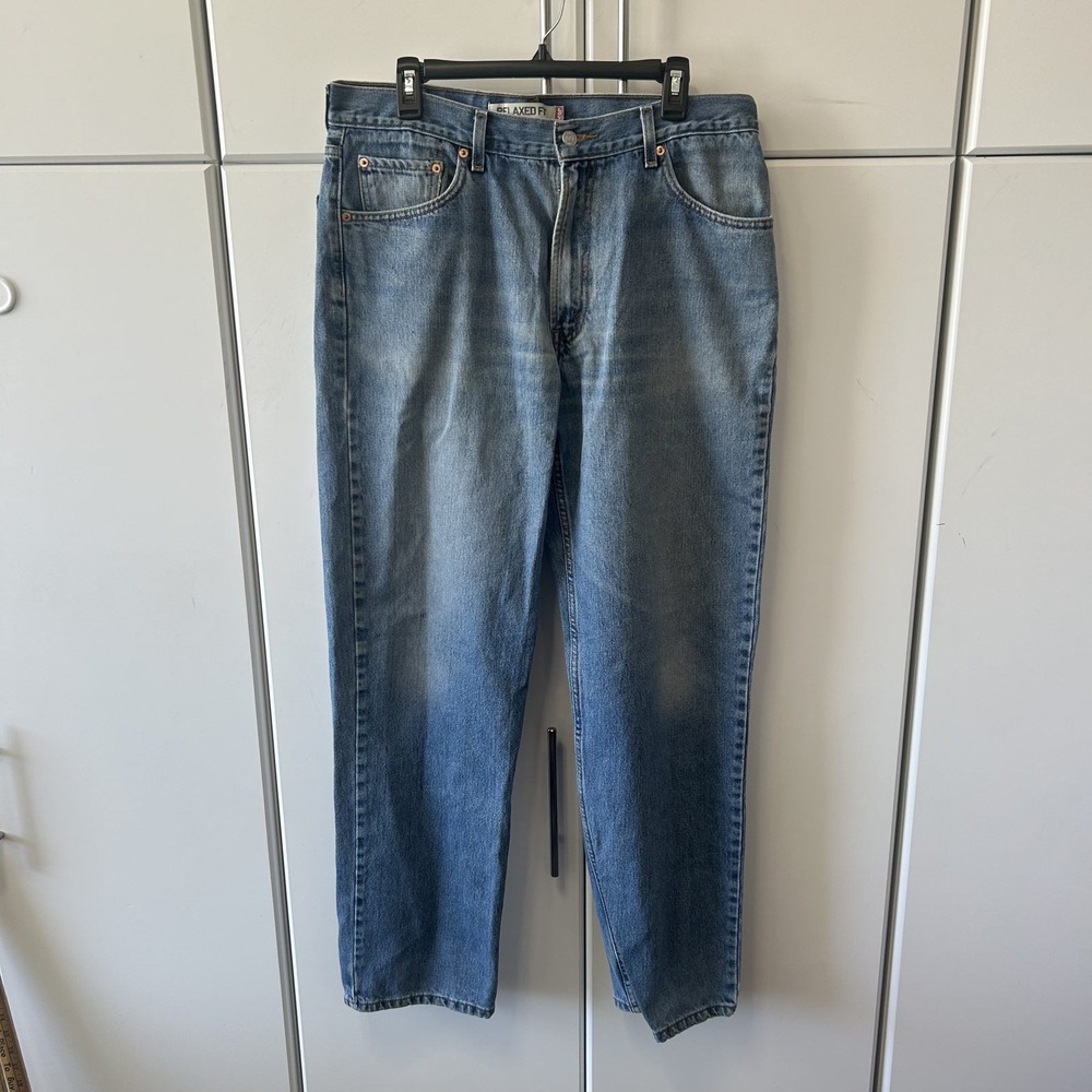 Levis 550 Relaxed Fit Jeans Mens 36x34 Medium Wash Blue Tapered Leg Denim